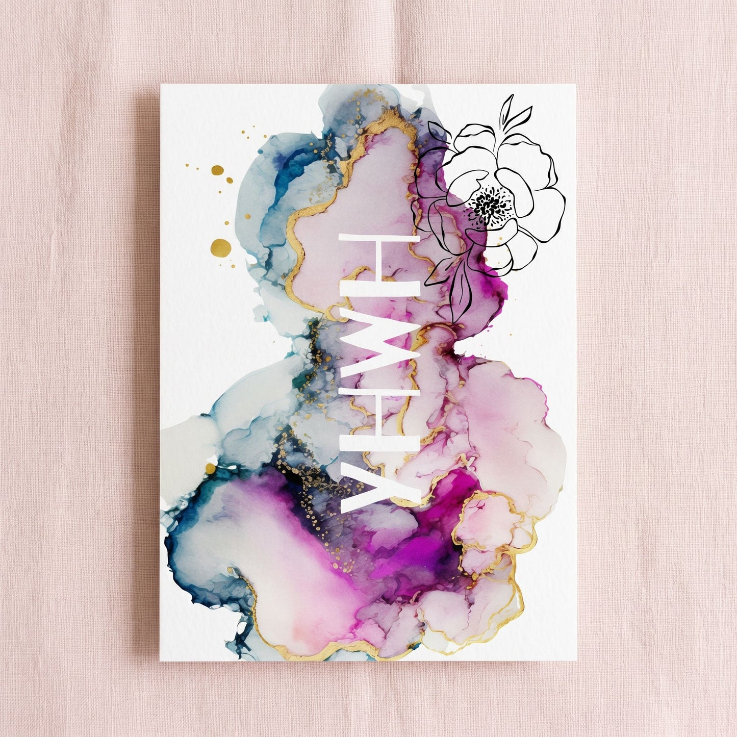 YHWH Alcohol Ink | Greeting Card