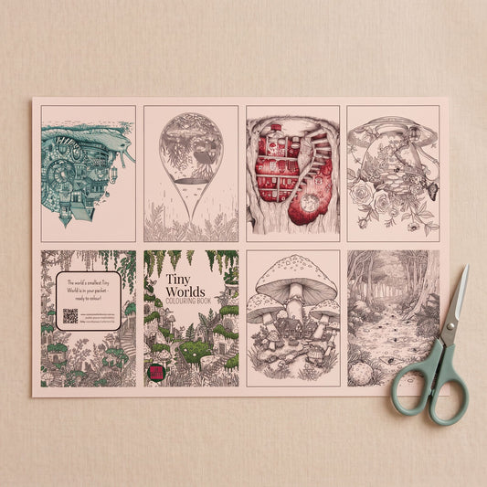 Tiny Worlds Micro Colouring DIY Book