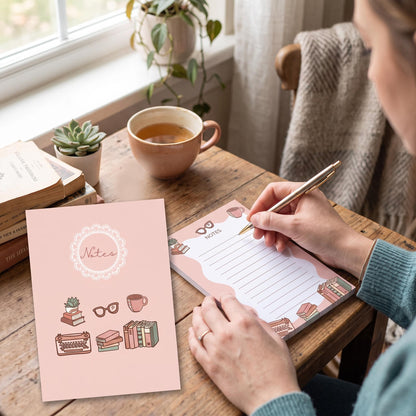 Magnetic Bookish Notepad Hand Crafted