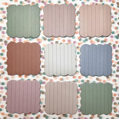 Scallop Sticky Notes Set, Earthy Tones