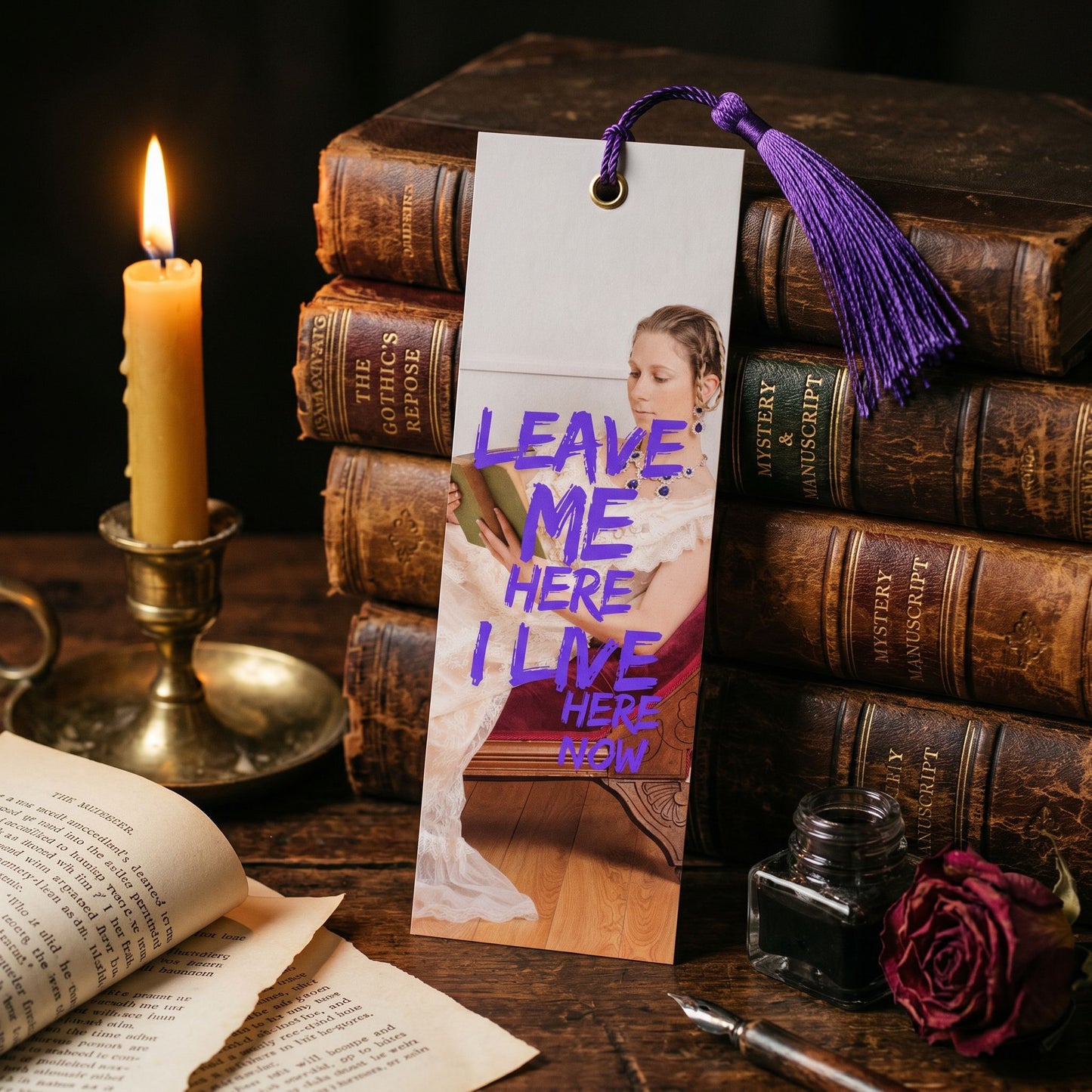 Victorian Bookmark, Dramatic Dark Academia